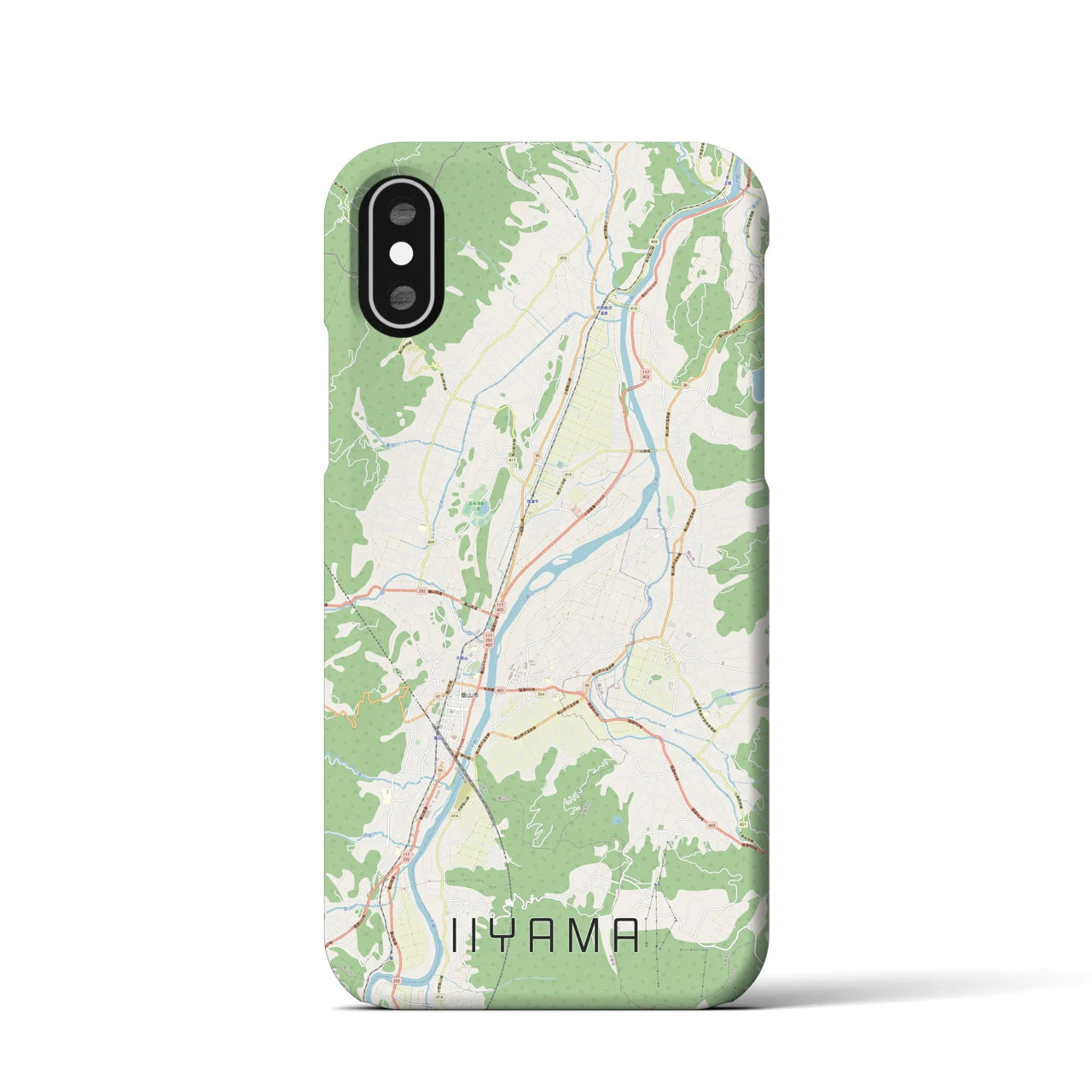 【飯山(長野県)】地図柄iPhoneケース(バックカバータイプ)