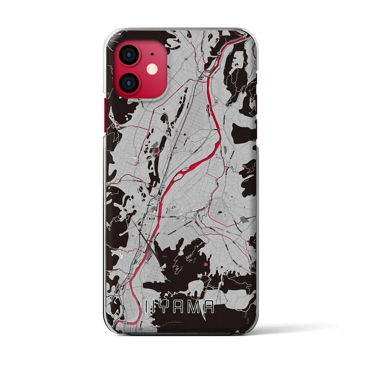 【飯山(長野県)】地図柄iPhoneケース(クリアタイプ)