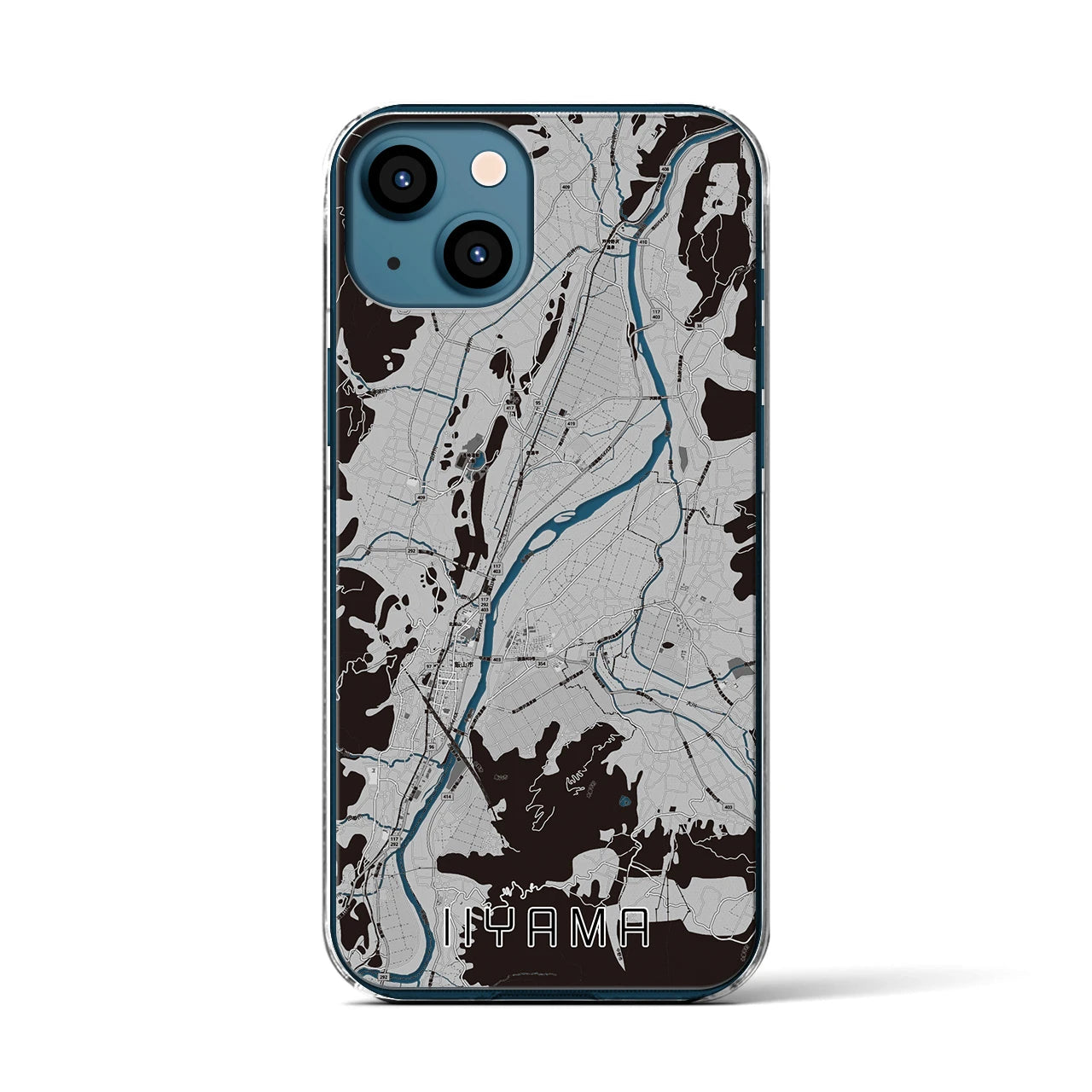 【飯山(長野県)】地図柄iPhoneケース(クリアタイプ)