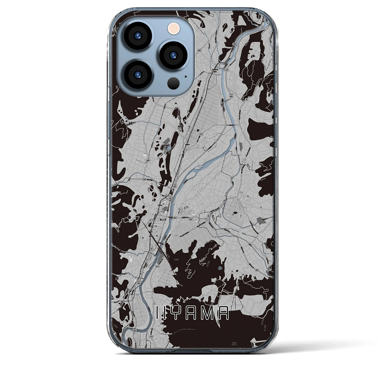 【飯山(長野県)】地図柄iPhoneケース(クリアタイプ)