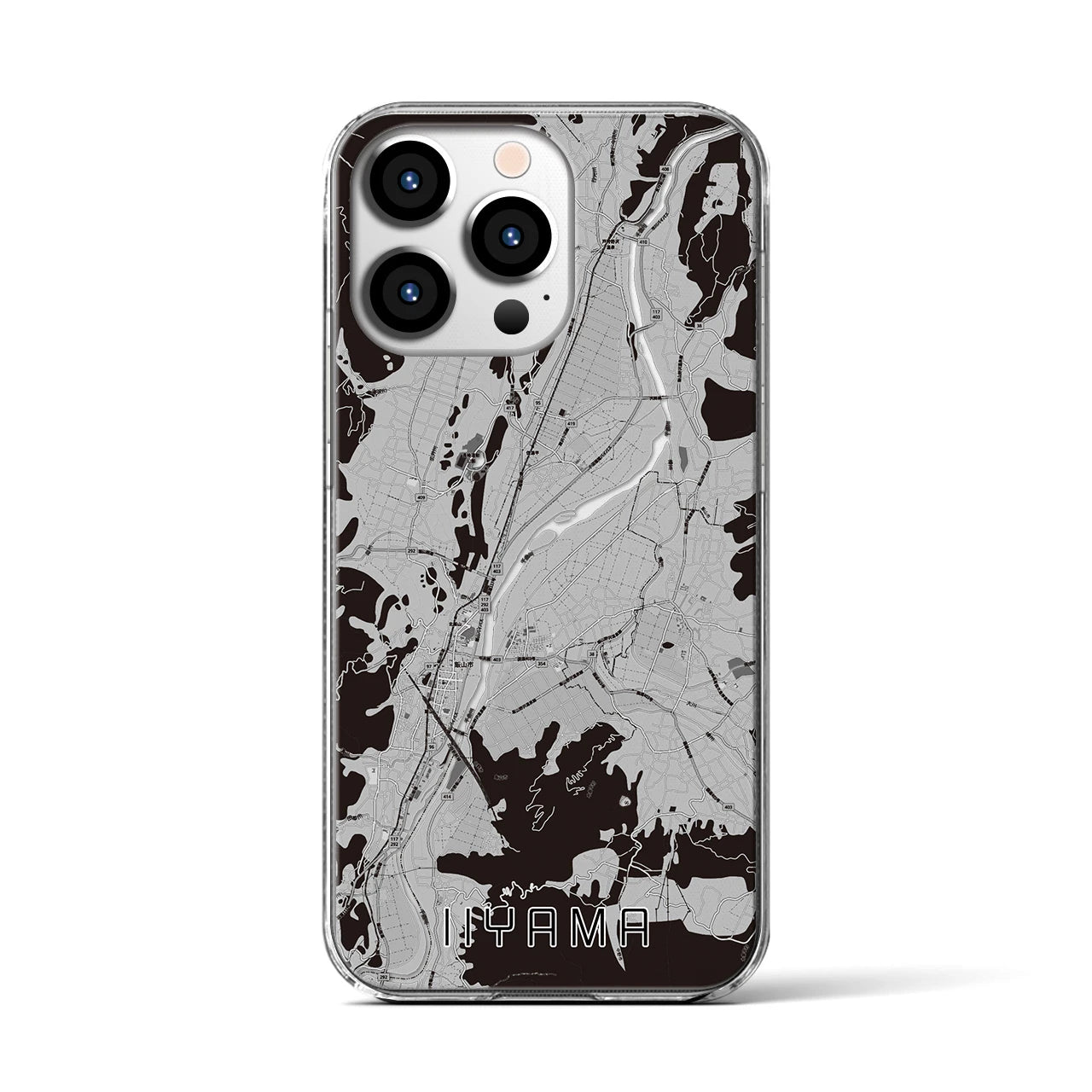 【飯山(長野県)】地図柄iPhoneケース(クリアタイプ)