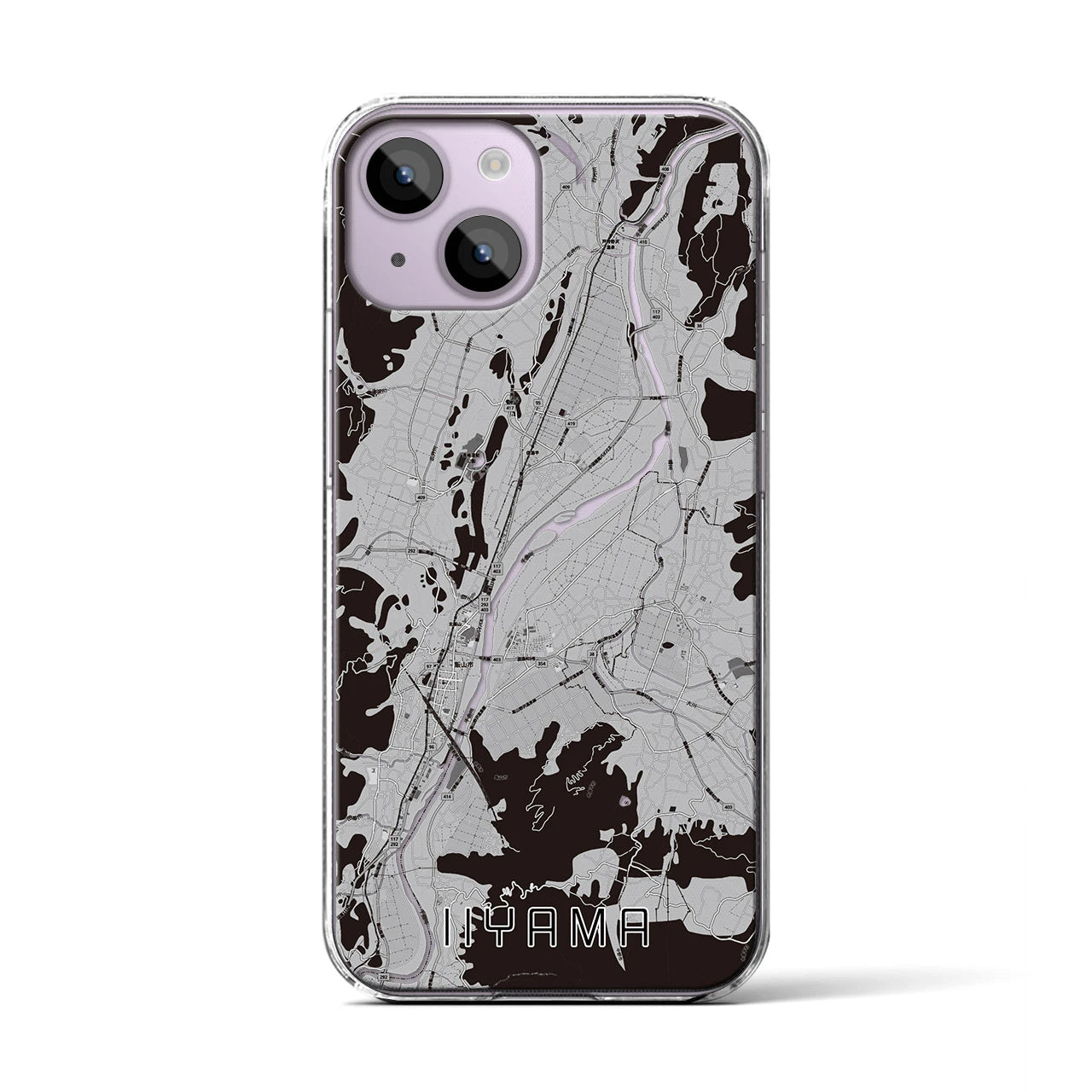 【飯山(長野県)】地図柄iPhoneケース(クリアタイプ)