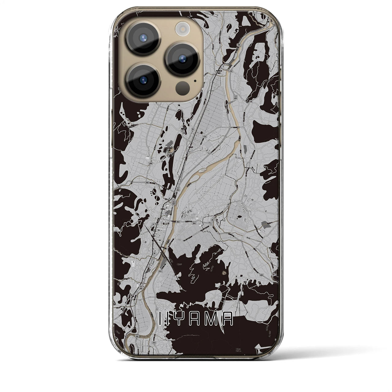 【飯山(長野県)】地図柄iPhoneケース(クリアタイプ)