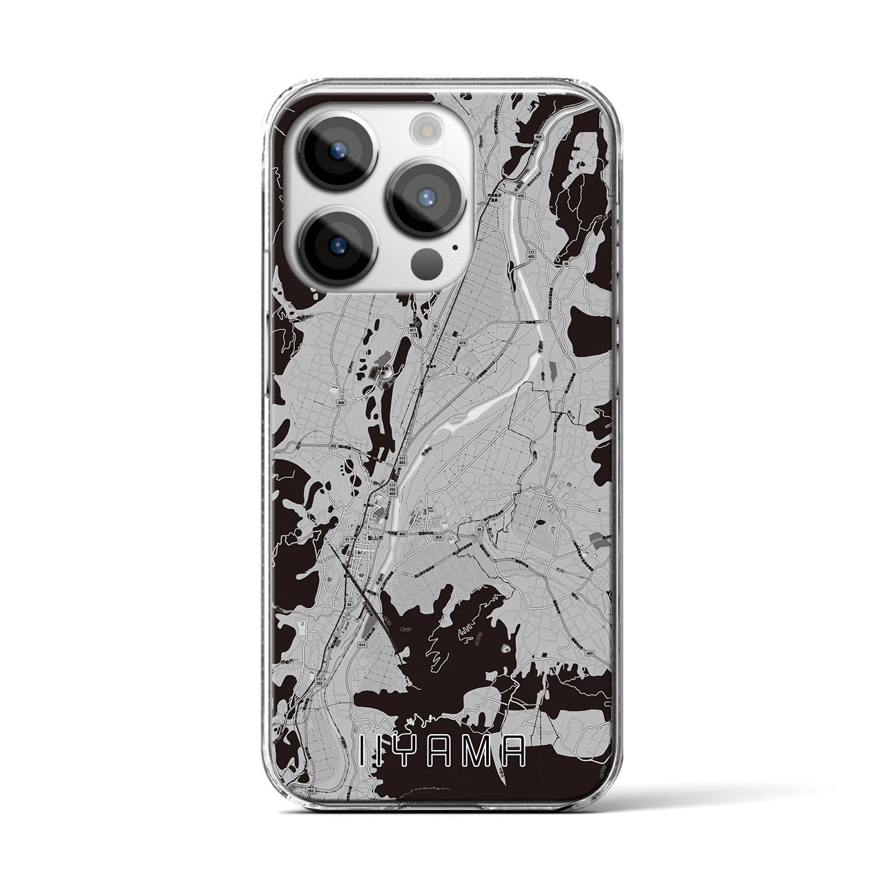 【飯山(長野県)】地図柄iPhoneケース(クリアタイプ)