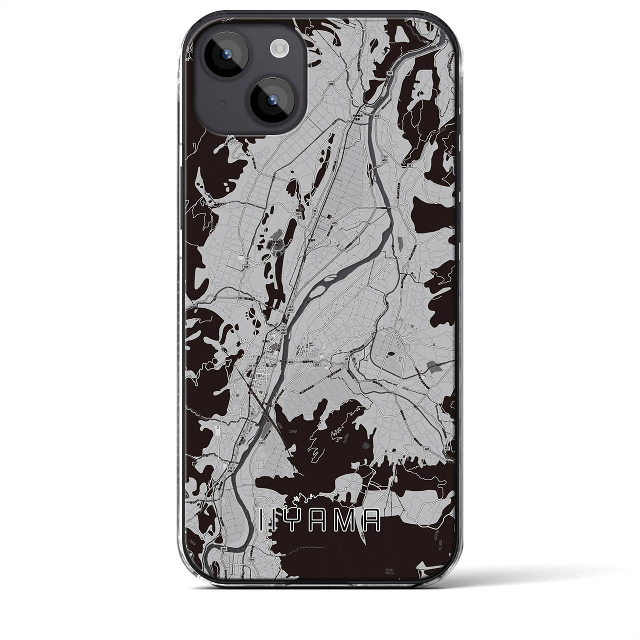 【飯山(長野県)】地図柄iPhoneケース(クリアタイプ)