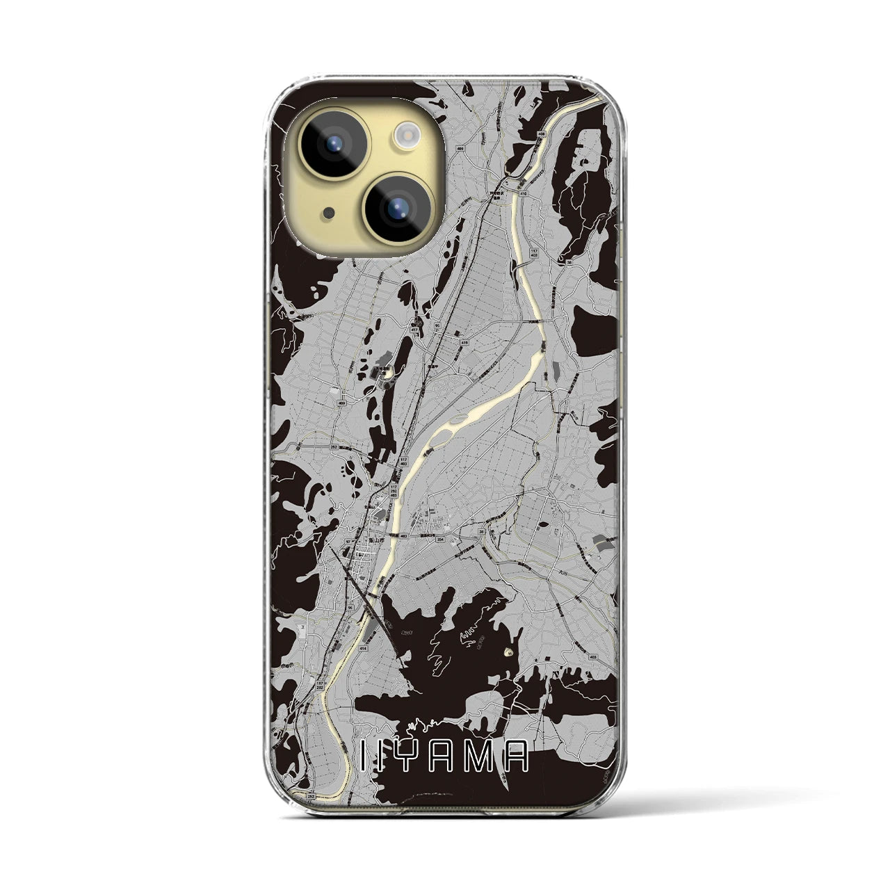 【飯山(長野県)】地図柄iPhoneケース(クリアタイプ)