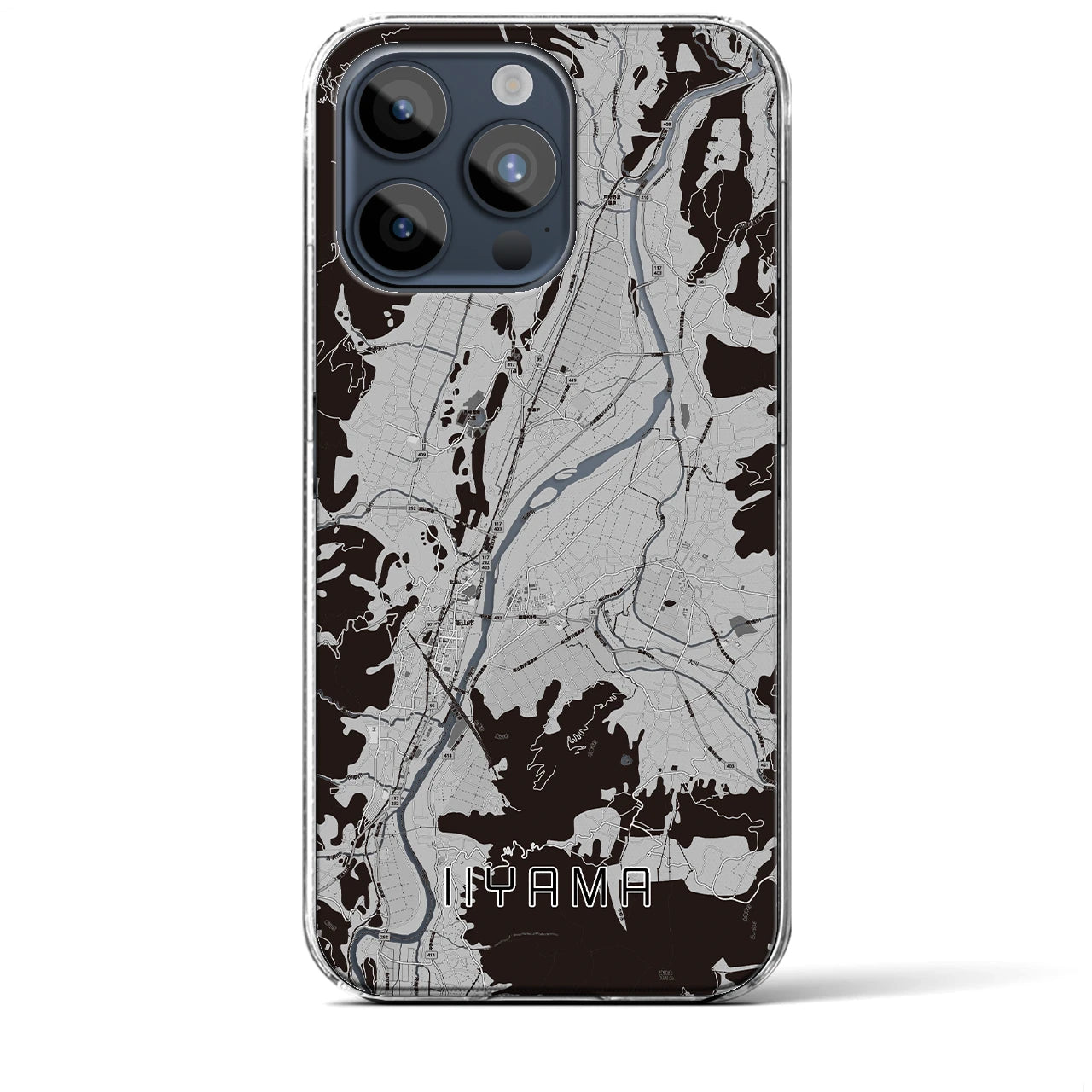 【飯山(長野県)】地図柄iPhoneケース(クリアタイプ)