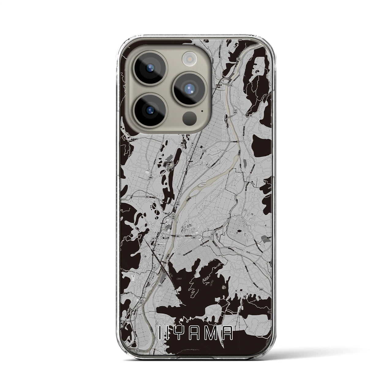 【飯山(長野県)】地図柄iPhoneケース(クリアタイプ)