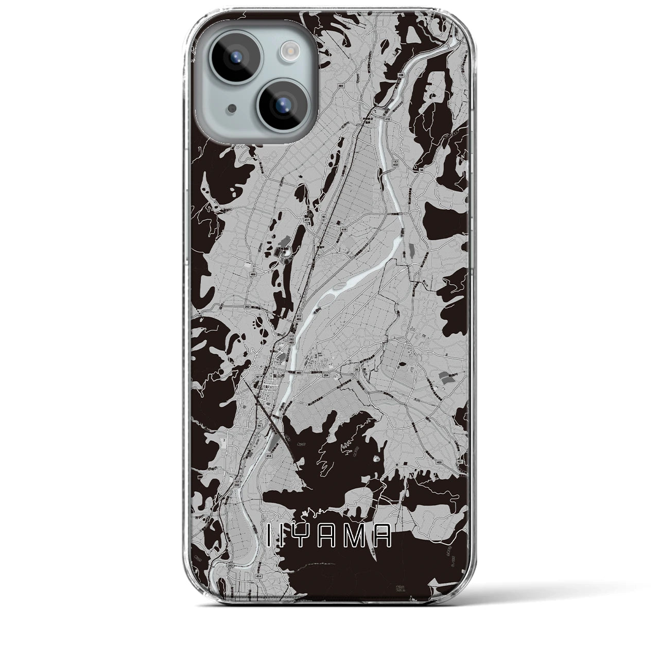 【飯山(長野県)】地図柄iPhoneケース(クリアタイプ)