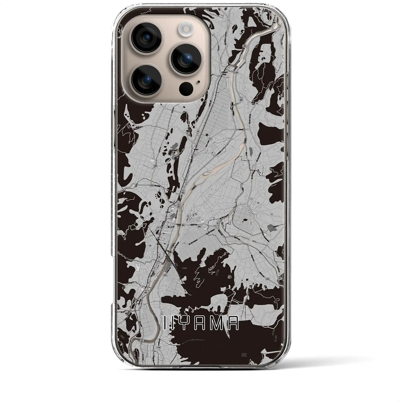 【飯山(長野県)】地図柄iPhoneケース(クリアタイプ)