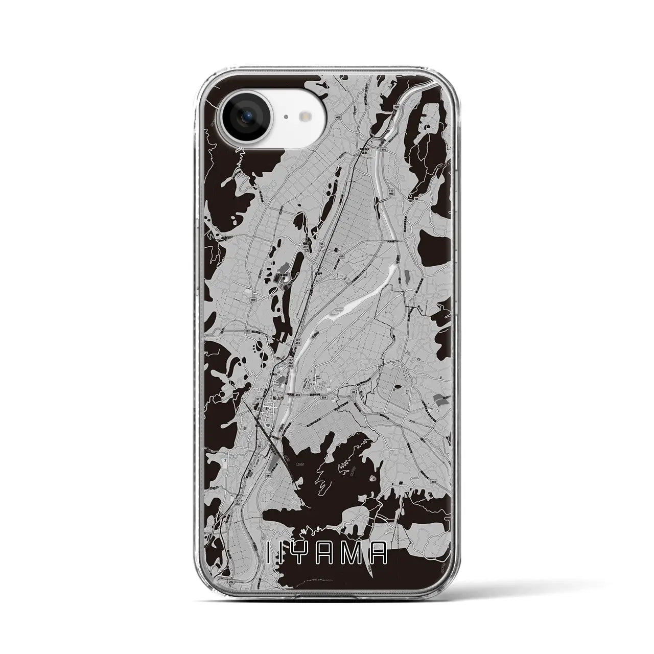 【飯山(長野県)】地図柄iPhoneケース(クリアタイプ)