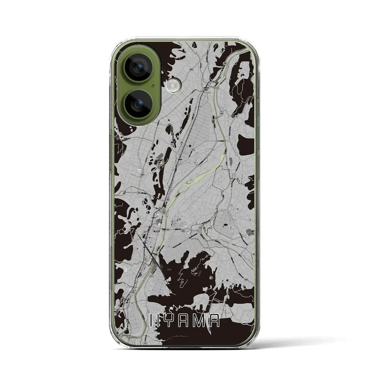 【飯山(長野県)】地図柄iPhoneケース(クリアタイプ)