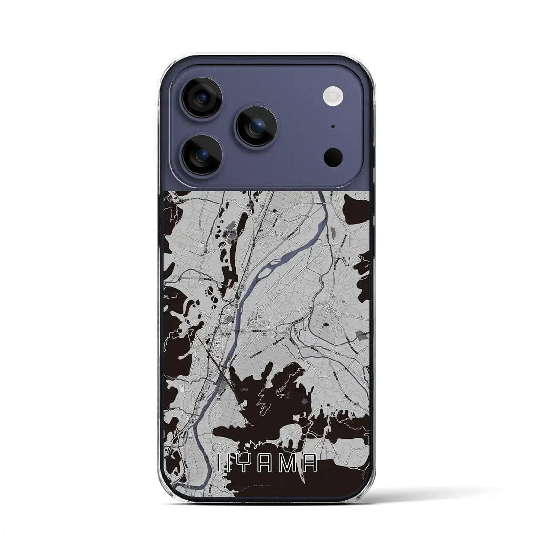 【飯山(長野県)】地図柄iPhoneケース(クリアタイプ)