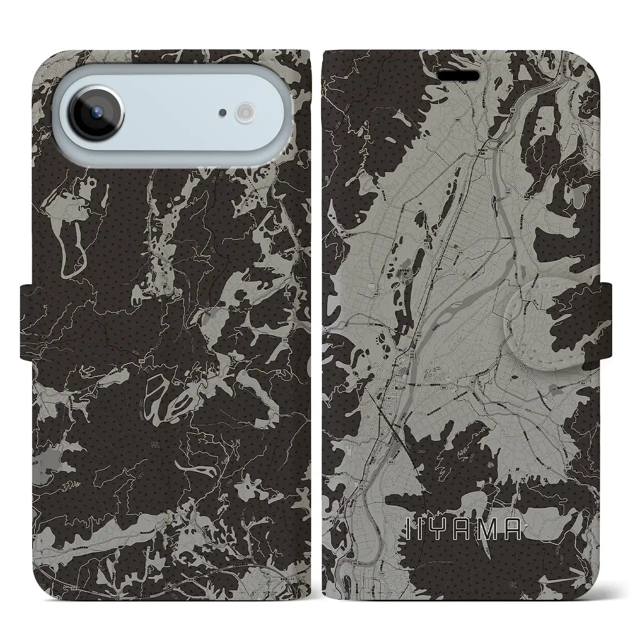 【飯山(長野県)】地図柄iPhoneケース(手帳タイプ)