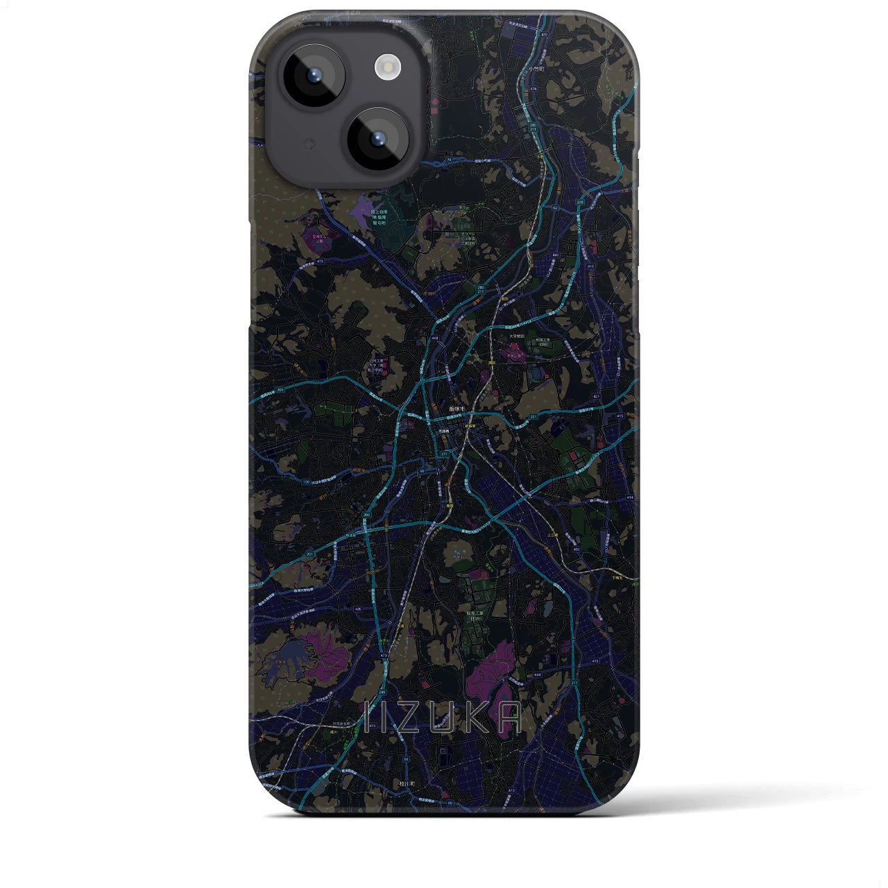 【飯塚(福岡県)】地図柄iPhoneケース(バックカバータイプ)