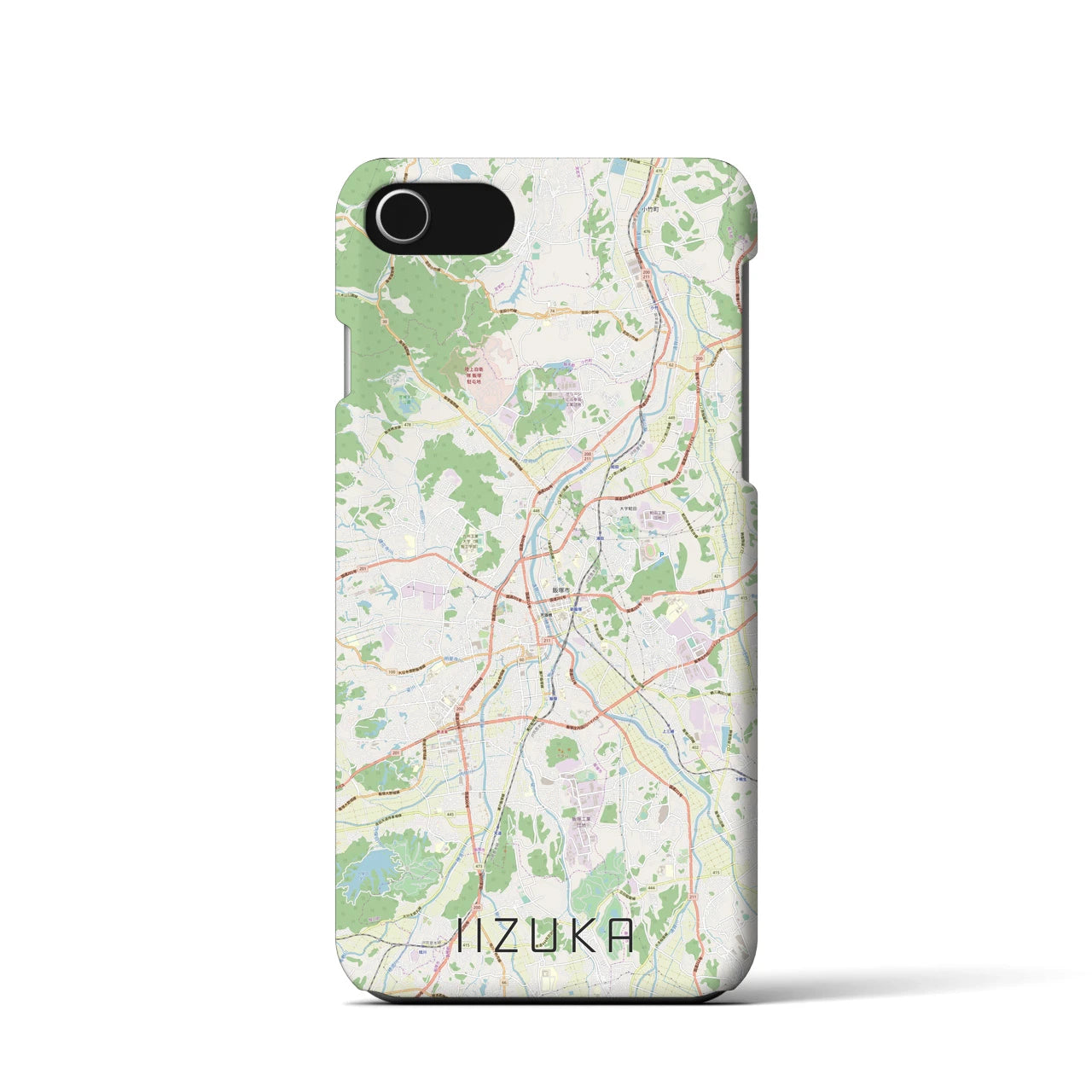 【飯塚(福岡県)】地図柄iPhoneケース(バックカバータイプ)