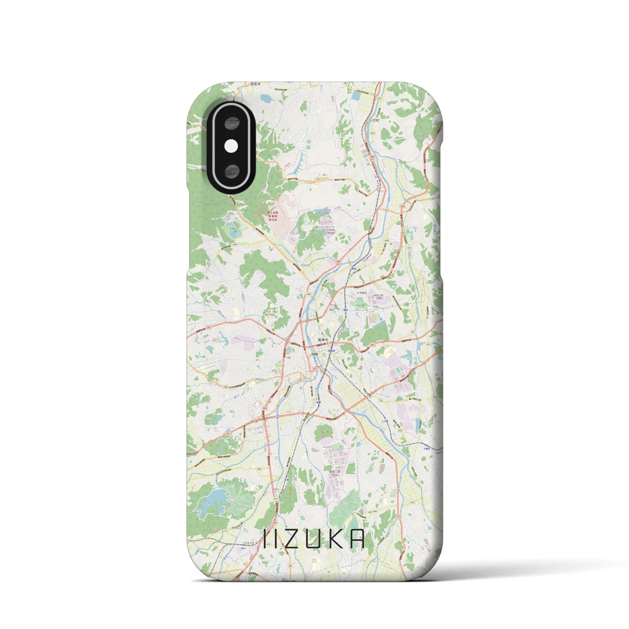 【飯塚(福岡県)】地図柄iPhoneケース(バックカバータイプ)