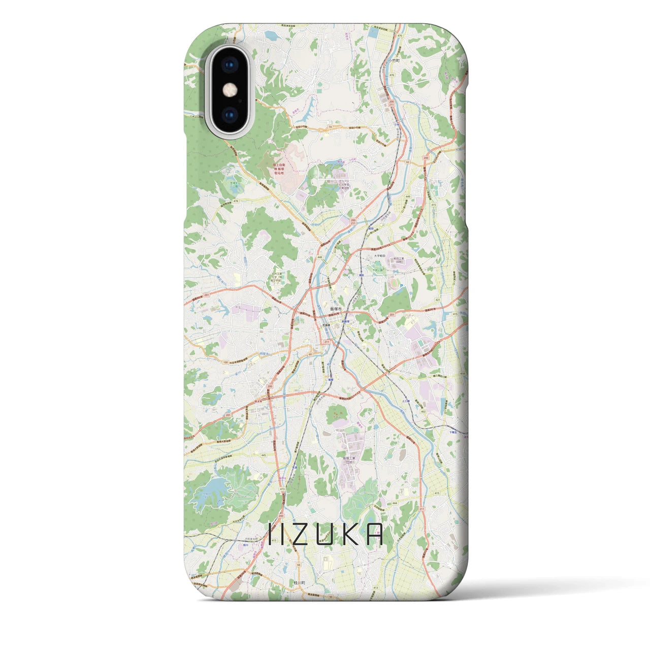 【飯塚(福岡県)】地図柄iPhoneケース(バックカバータイプ)