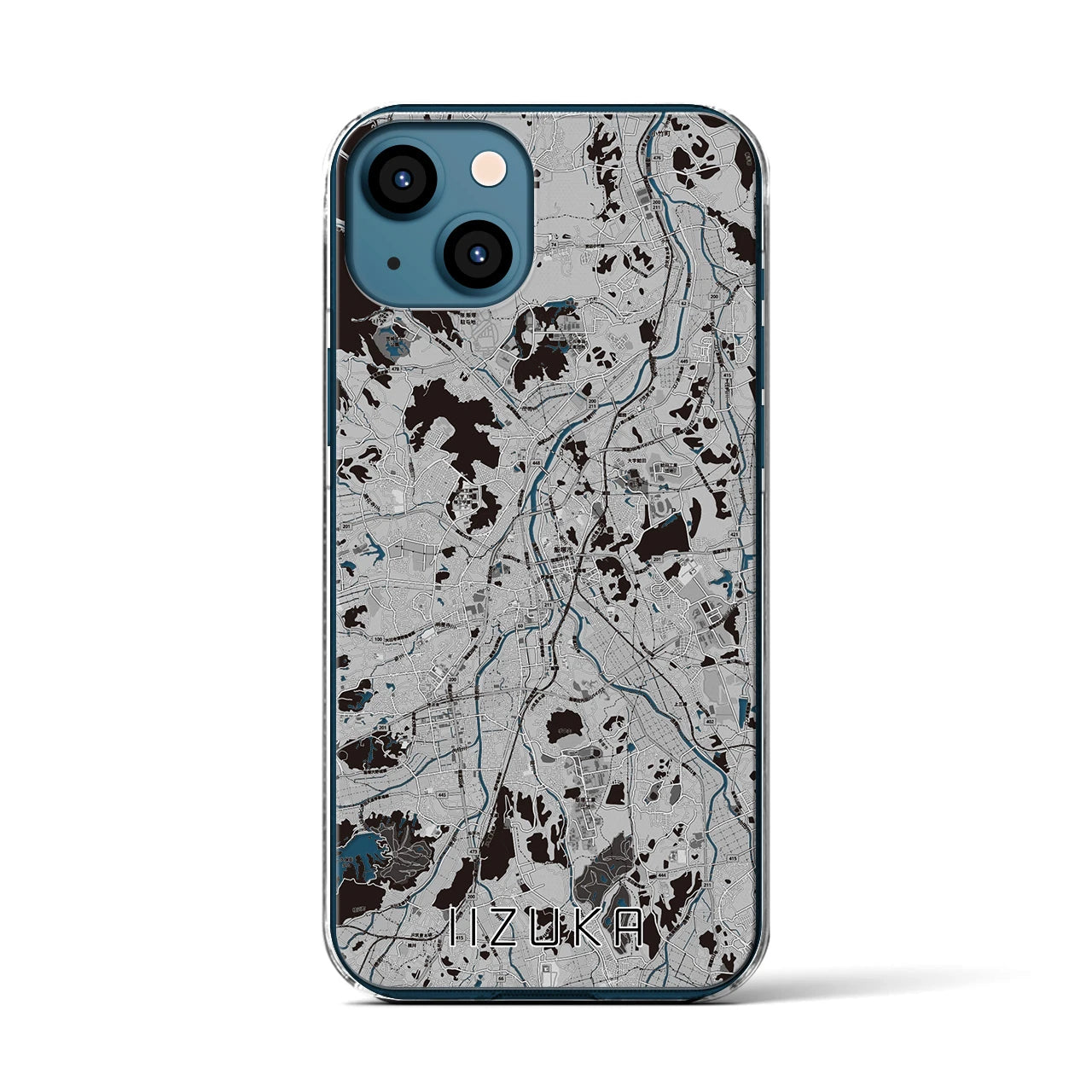 【飯塚(福岡県)】地図柄iPhoneケース(クリアタイプ)