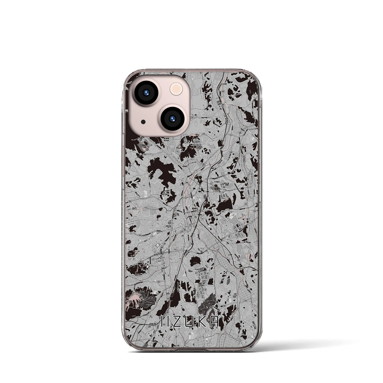 【飯塚(福岡県)】地図柄iPhoneケース(クリアタイプ)