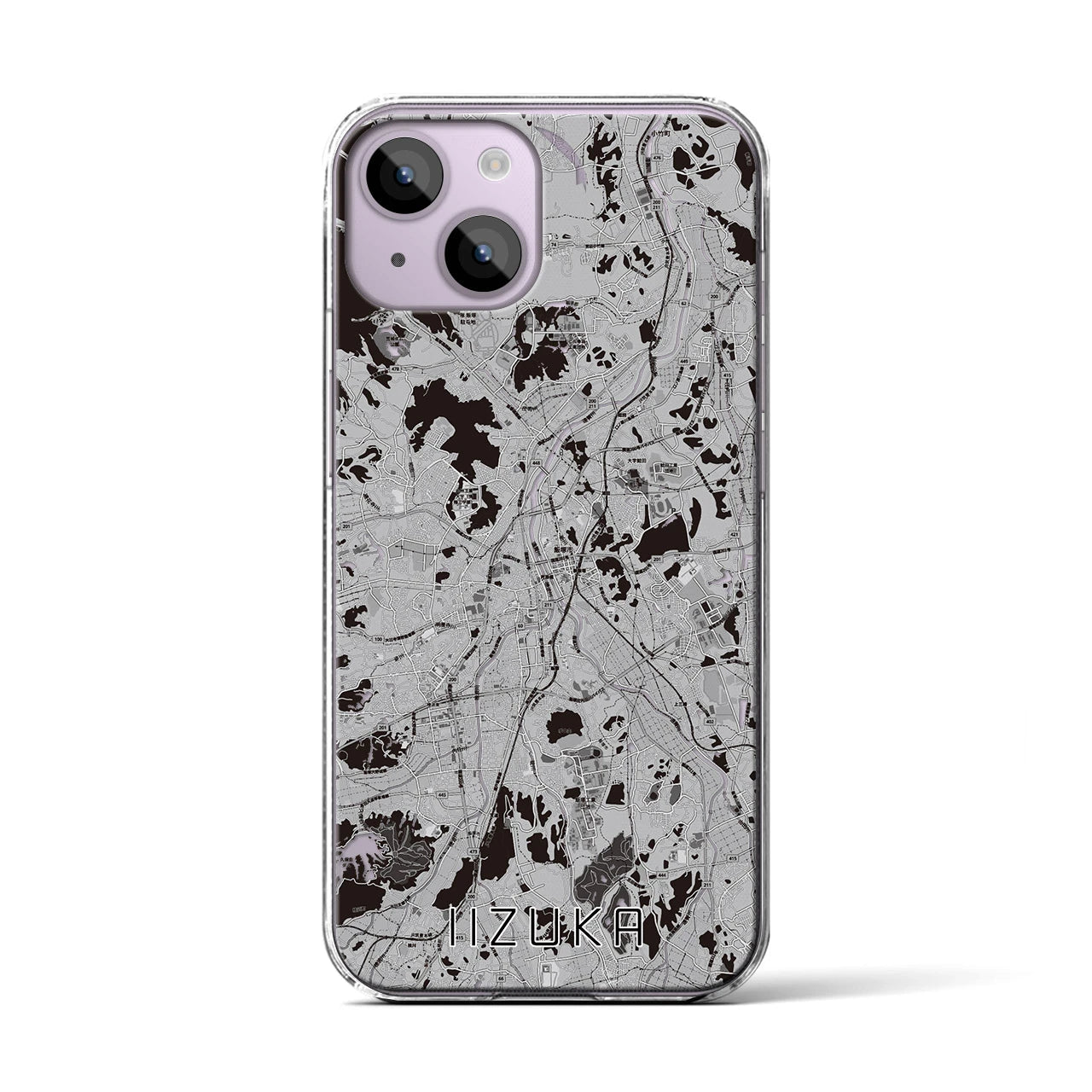 【飯塚(福岡県)】地図柄iPhoneケース(クリアタイプ)