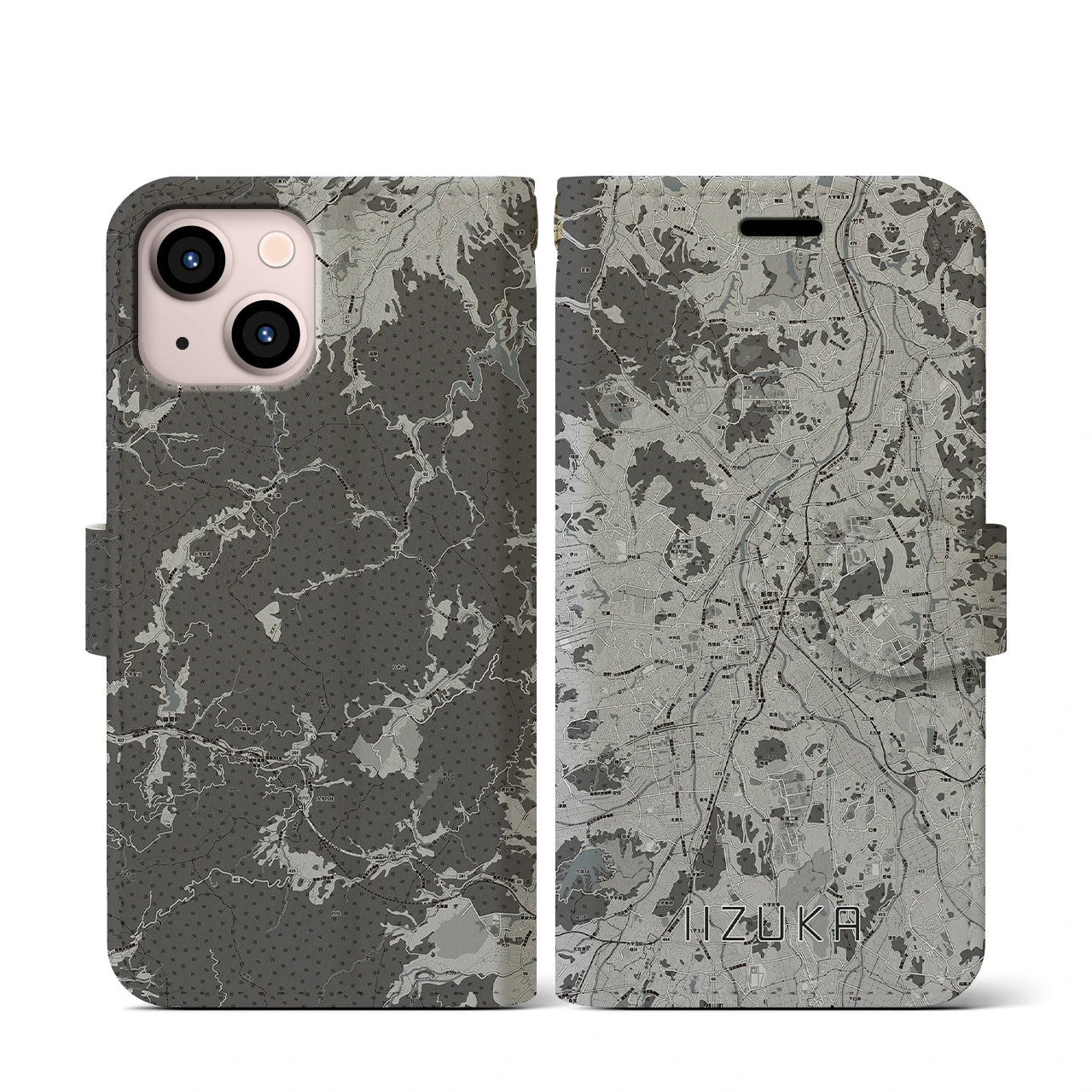 【飯塚(福岡県)】地図柄iPhoneケース(手帳タイプ)