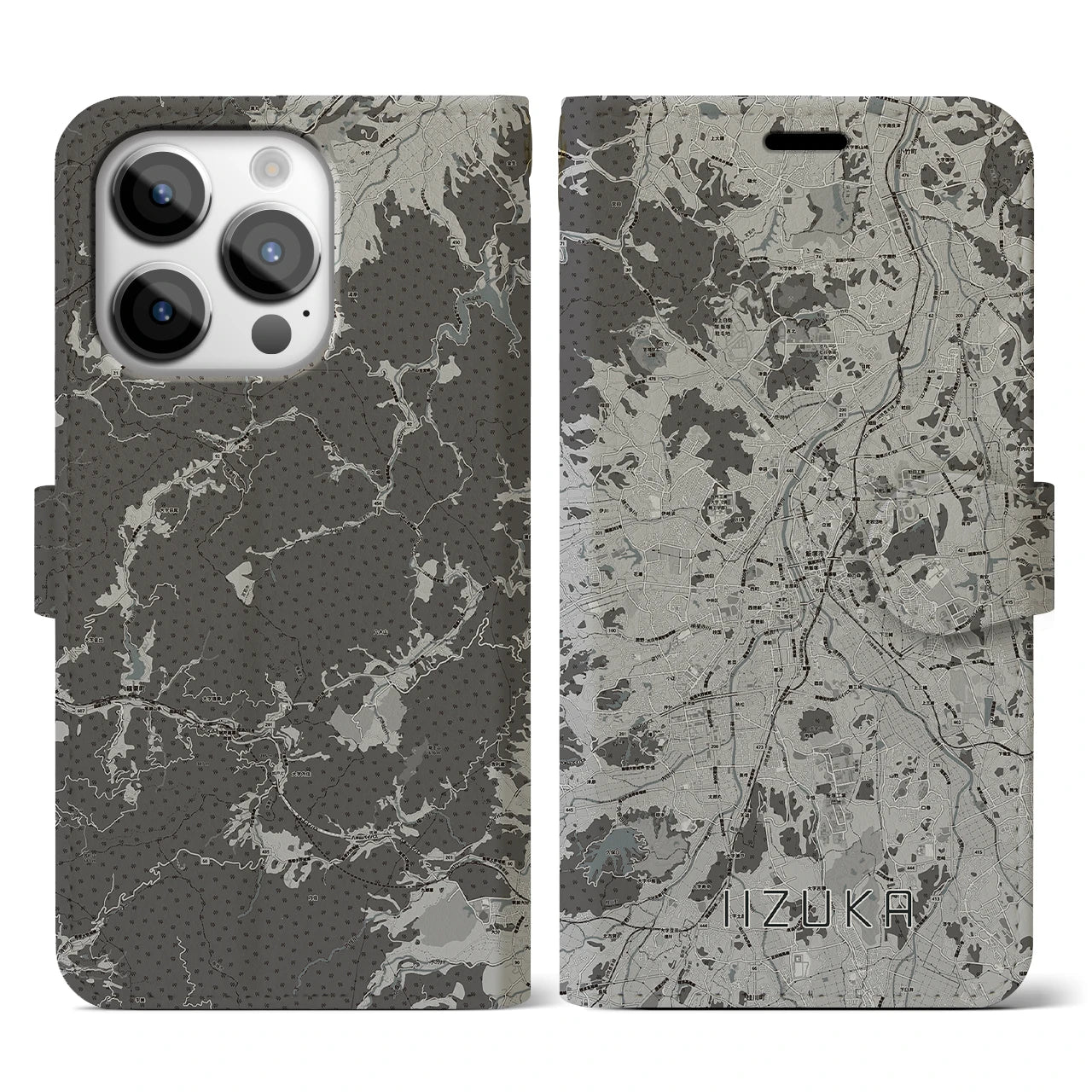 【飯塚(福岡県)】地図柄iPhoneケース(手帳タイプ)