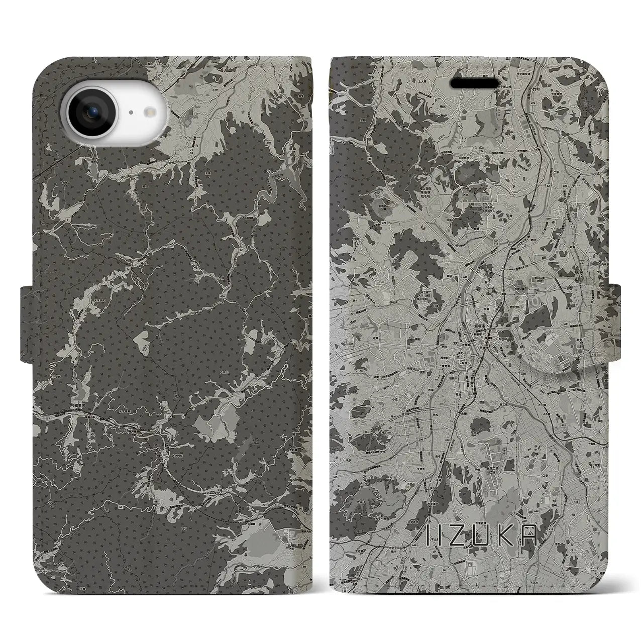 【飯塚(福岡県)】地図柄iPhoneケース(手帳タイプ)