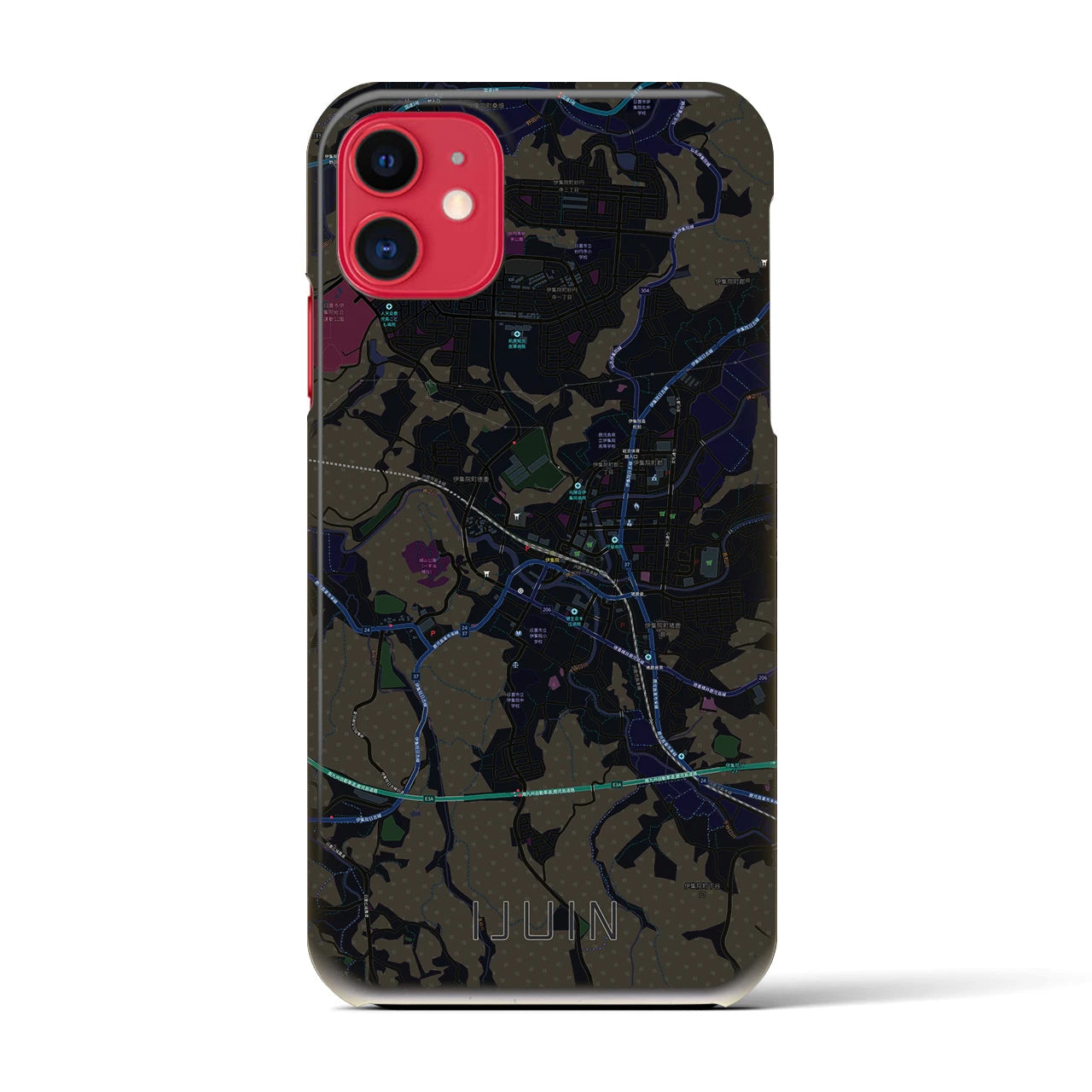 【伊集院(鹿児島県)】地図柄iPhoneケース(バックカバータイプ)