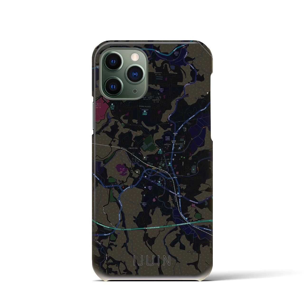 【伊集院(鹿児島県)】地図柄iPhoneケース(バックカバータイプ)
