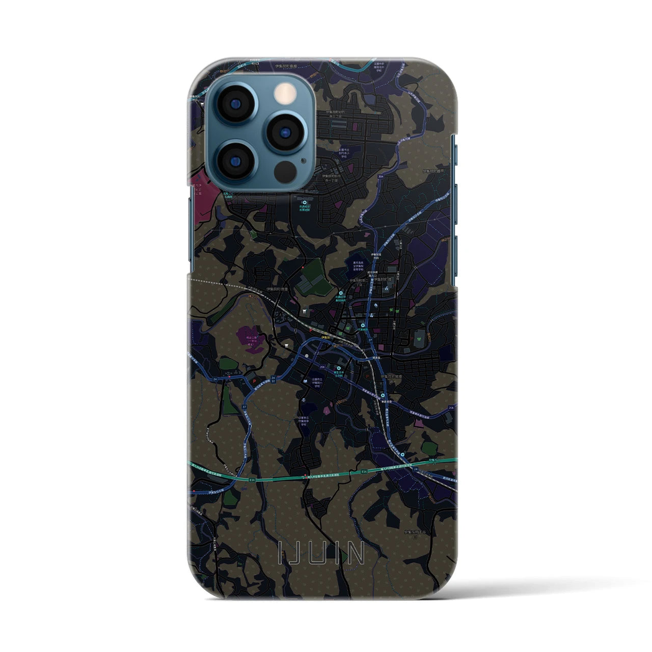 【伊集院(鹿児島県)】地図柄iPhoneケース(バックカバータイプ)