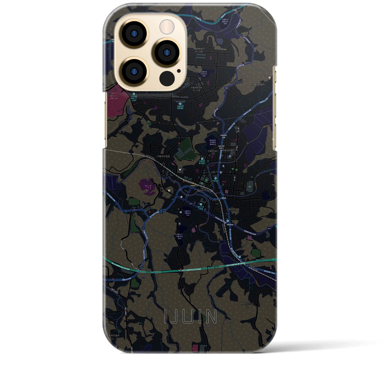 【伊集院(鹿児島県)】地図柄iPhoneケース(バックカバータイプ)