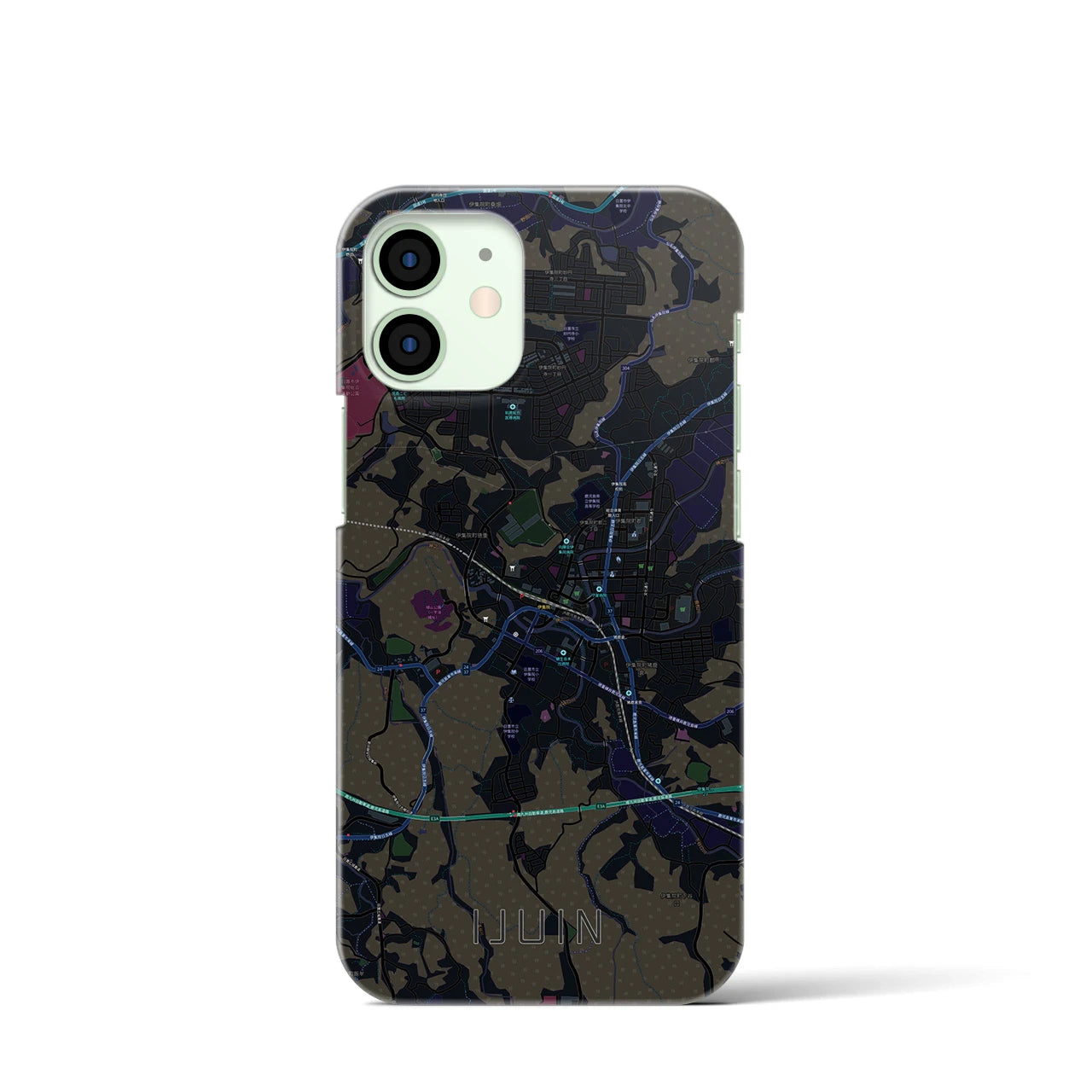 【伊集院(鹿児島県)】地図柄iPhoneケース(バックカバータイプ)
