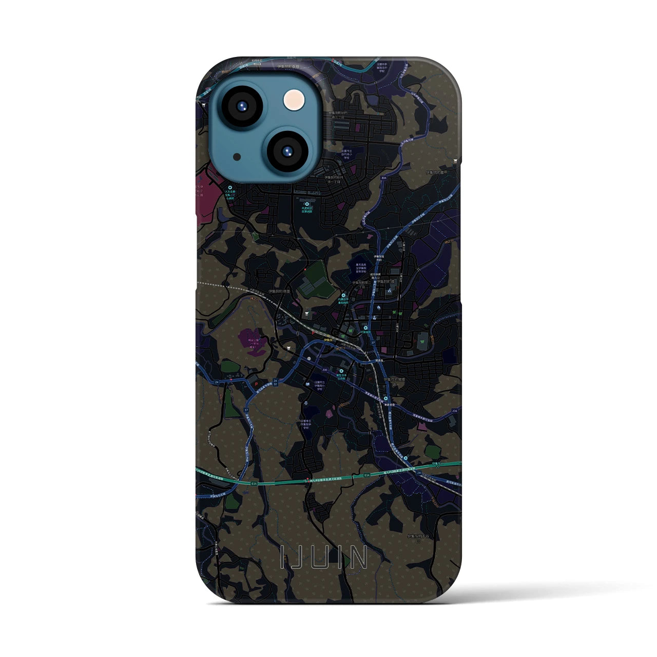 【伊集院(鹿児島県)】地図柄iPhoneケース(バックカバータイプ)