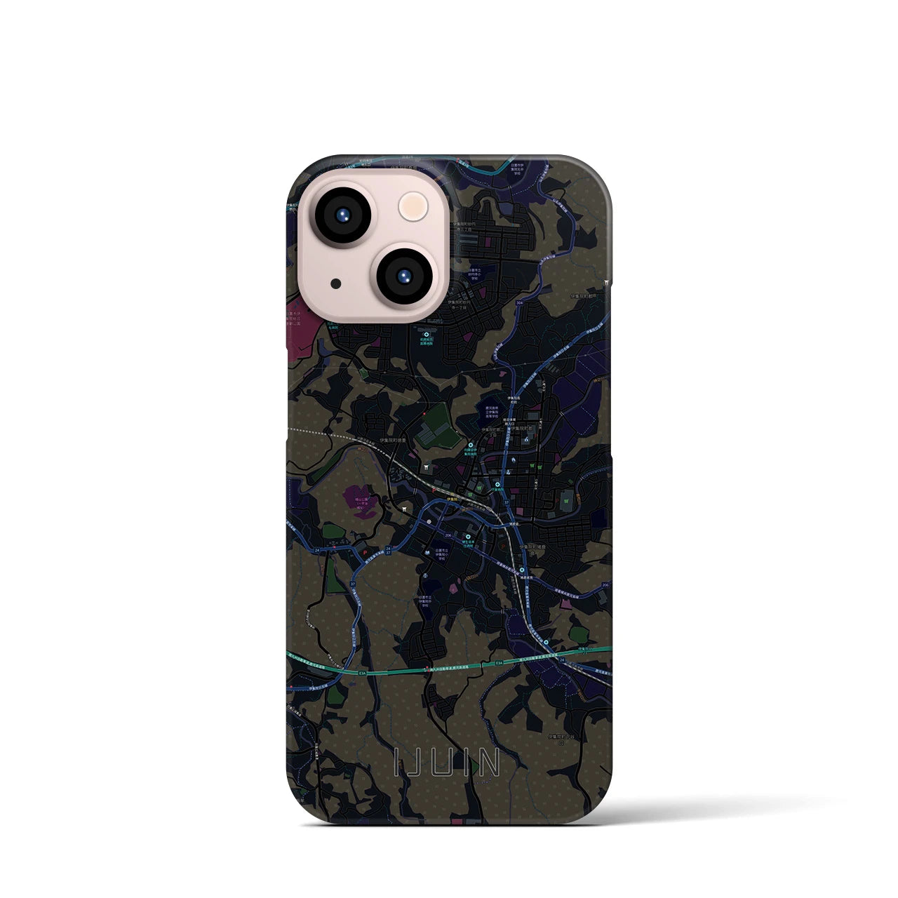 【伊集院(鹿児島県)】地図柄iPhoneケース(バックカバータイプ)