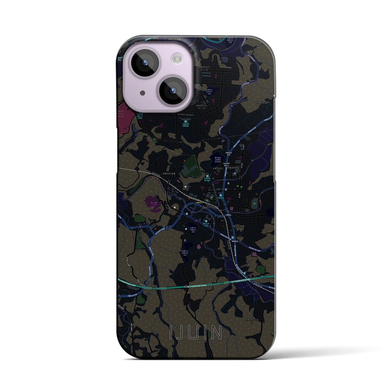 【伊集院(鹿児島県)】地図柄iPhoneケース(バックカバータイプ)