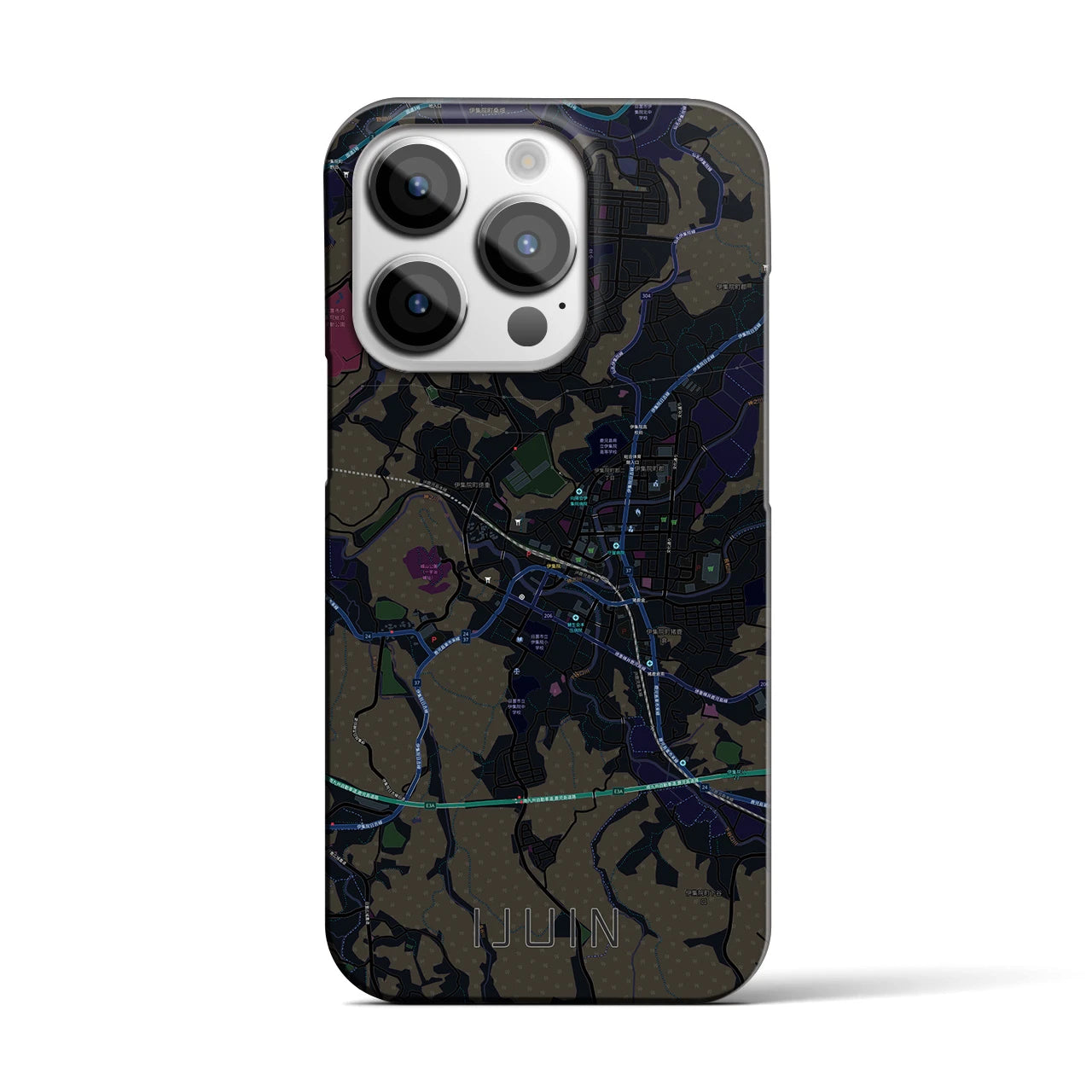 【伊集院(鹿児島県)】地図柄iPhoneケース(バックカバータイプ)