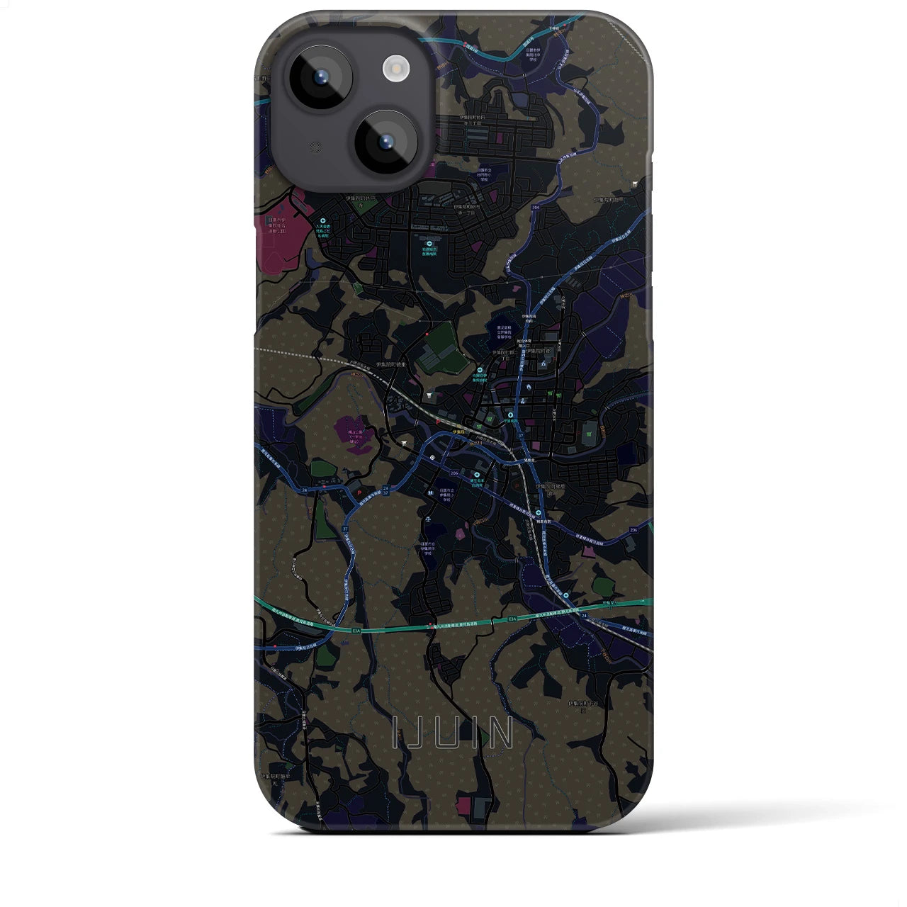 【伊集院(鹿児島県)】地図柄iPhoneケース(バックカバータイプ)