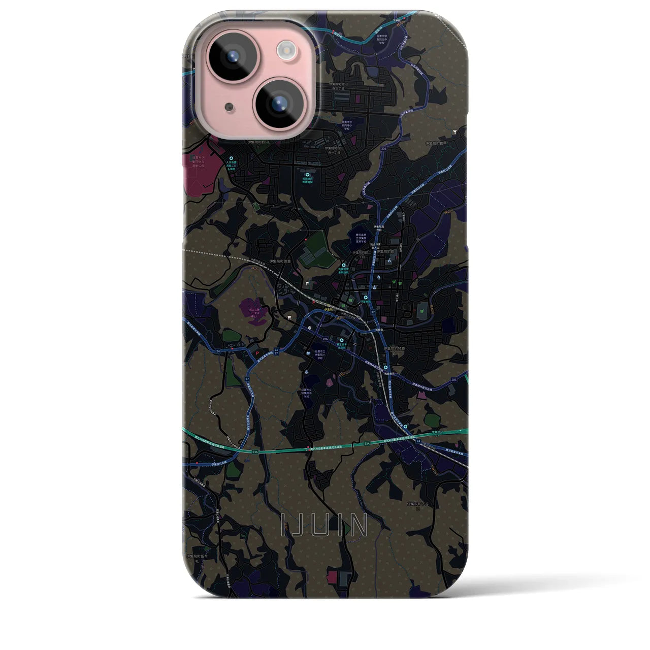 【伊集院(鹿児島県)】地図柄iPhoneケース(バックカバータイプ)
