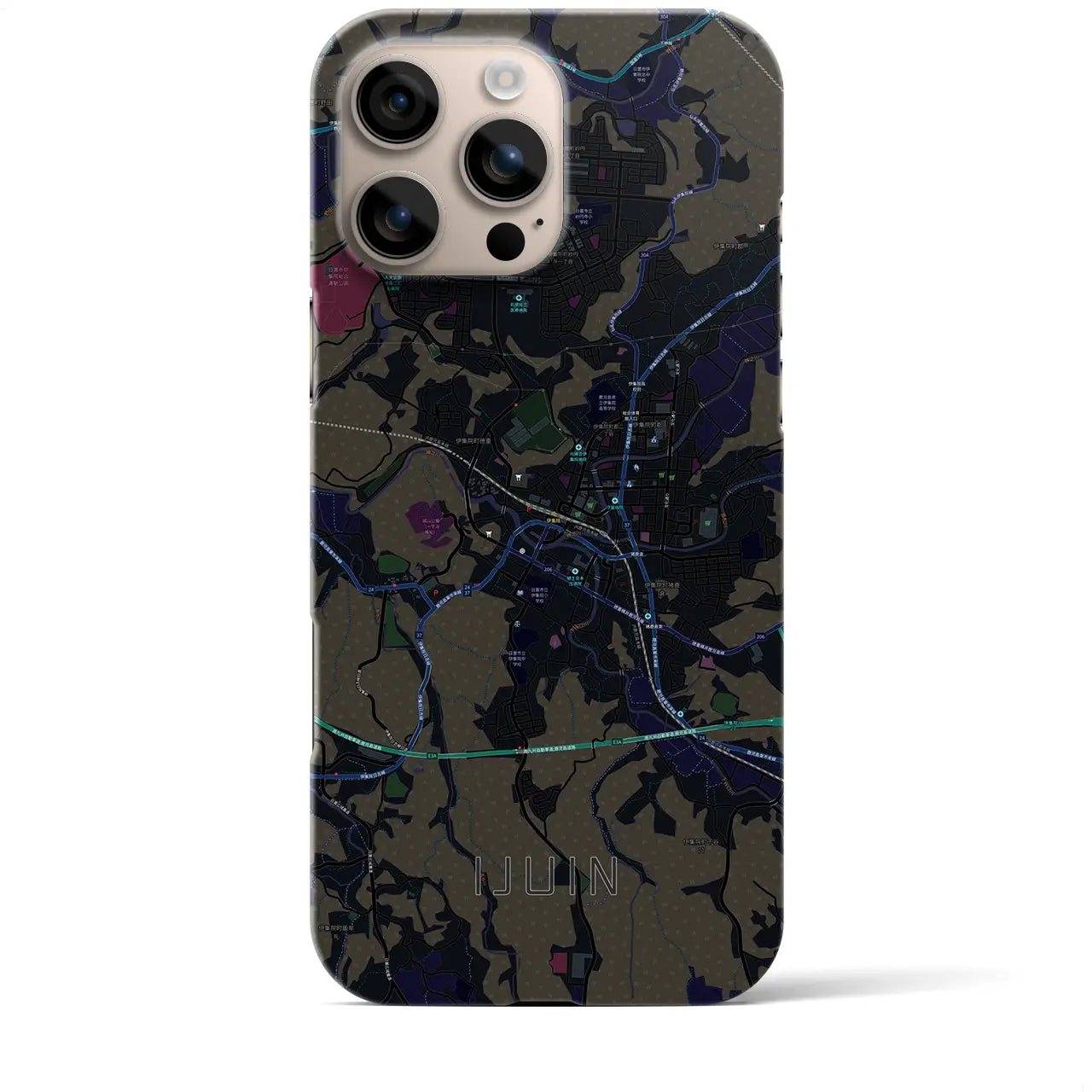 【伊集院(鹿児島県)】地図柄iPhoneケース(バックカバータイプ)