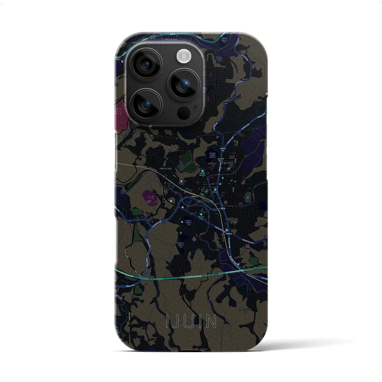 【伊集院(鹿児島県)】地図柄iPhoneケース(バックカバータイプ)