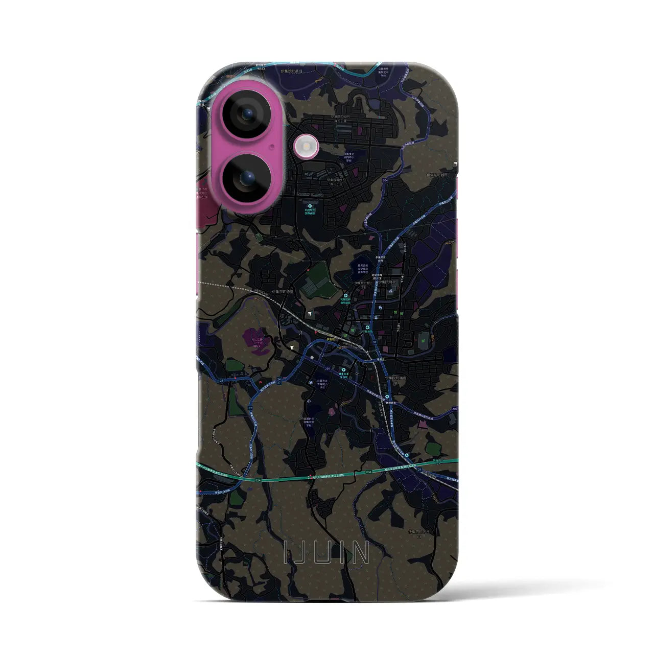 【伊集院(鹿児島県)】地図柄iPhoneケース(バックカバータイプ)