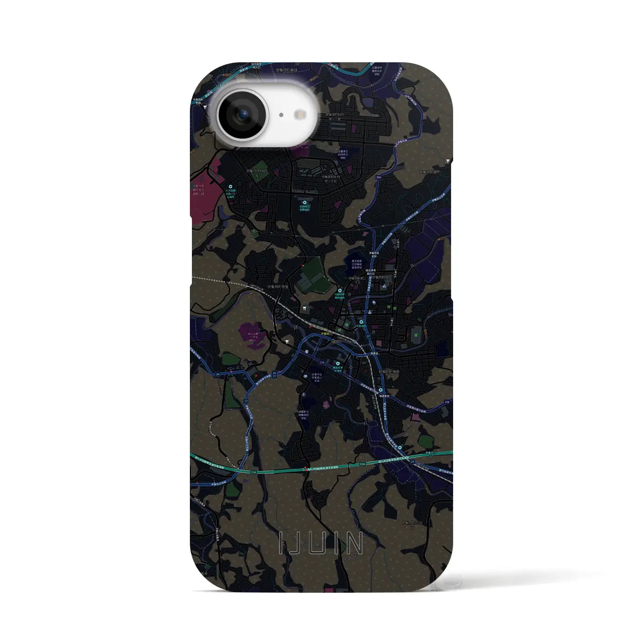 【伊集院(鹿児島県)】地図柄iPhoneケース(バックカバータイプ)