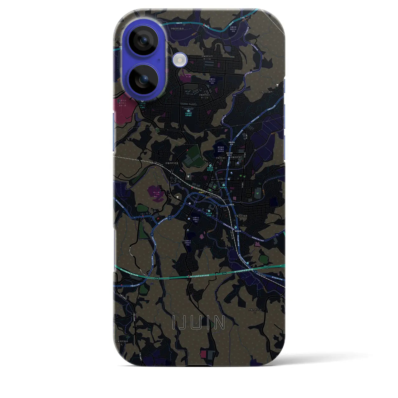 【伊集院(鹿児島県)】地図柄iPhoneケース(バックカバータイプ)