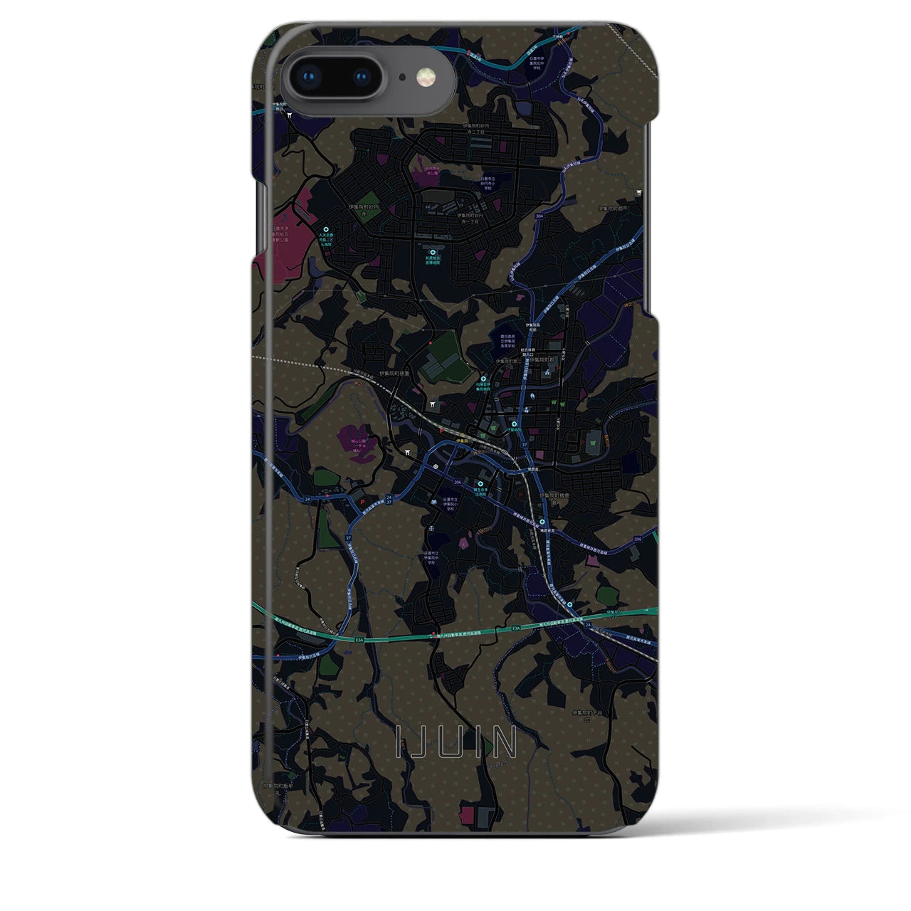 【伊集院(鹿児島県)】地図柄iPhoneケース(バックカバータイプ)
