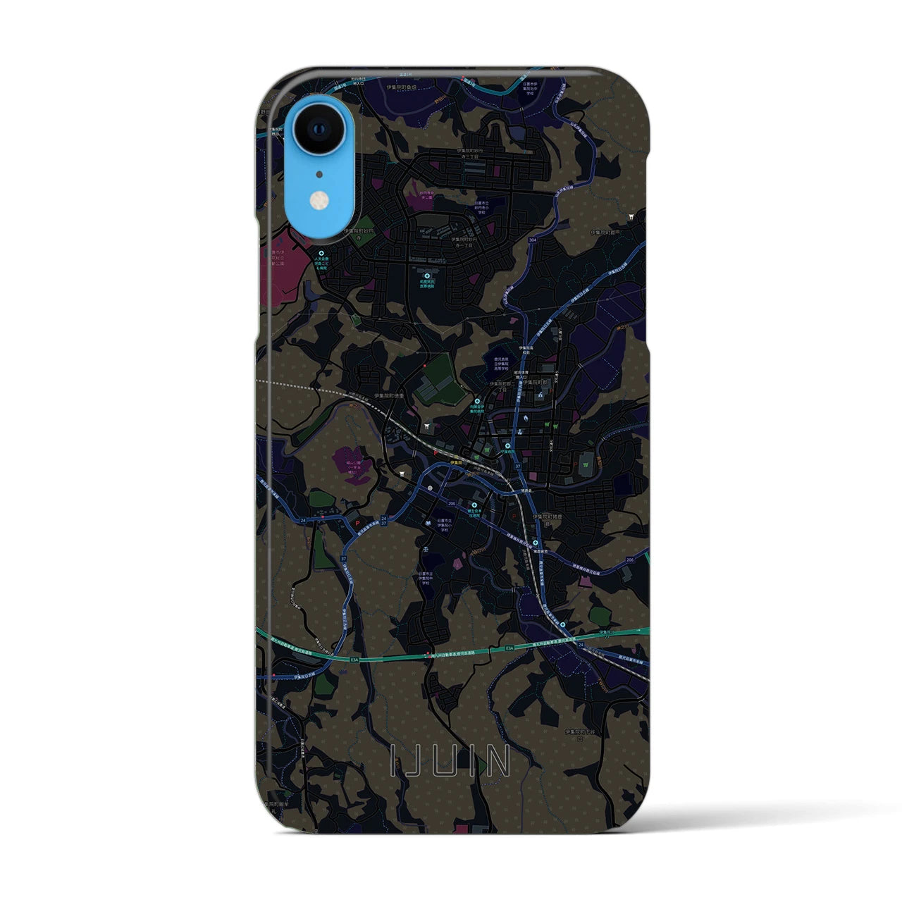 【伊集院(鹿児島県)】地図柄iPhoneケース(バックカバータイプ)
