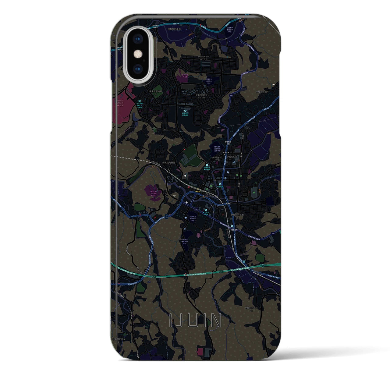【伊集院(鹿児島県)】地図柄iPhoneケース(バックカバータイプ)