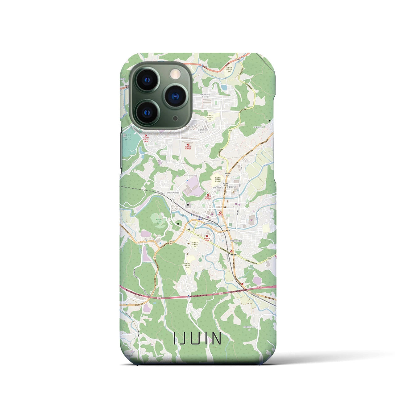 【伊集院(鹿児島県)】地図柄iPhoneケース(バックカバータイプ)
