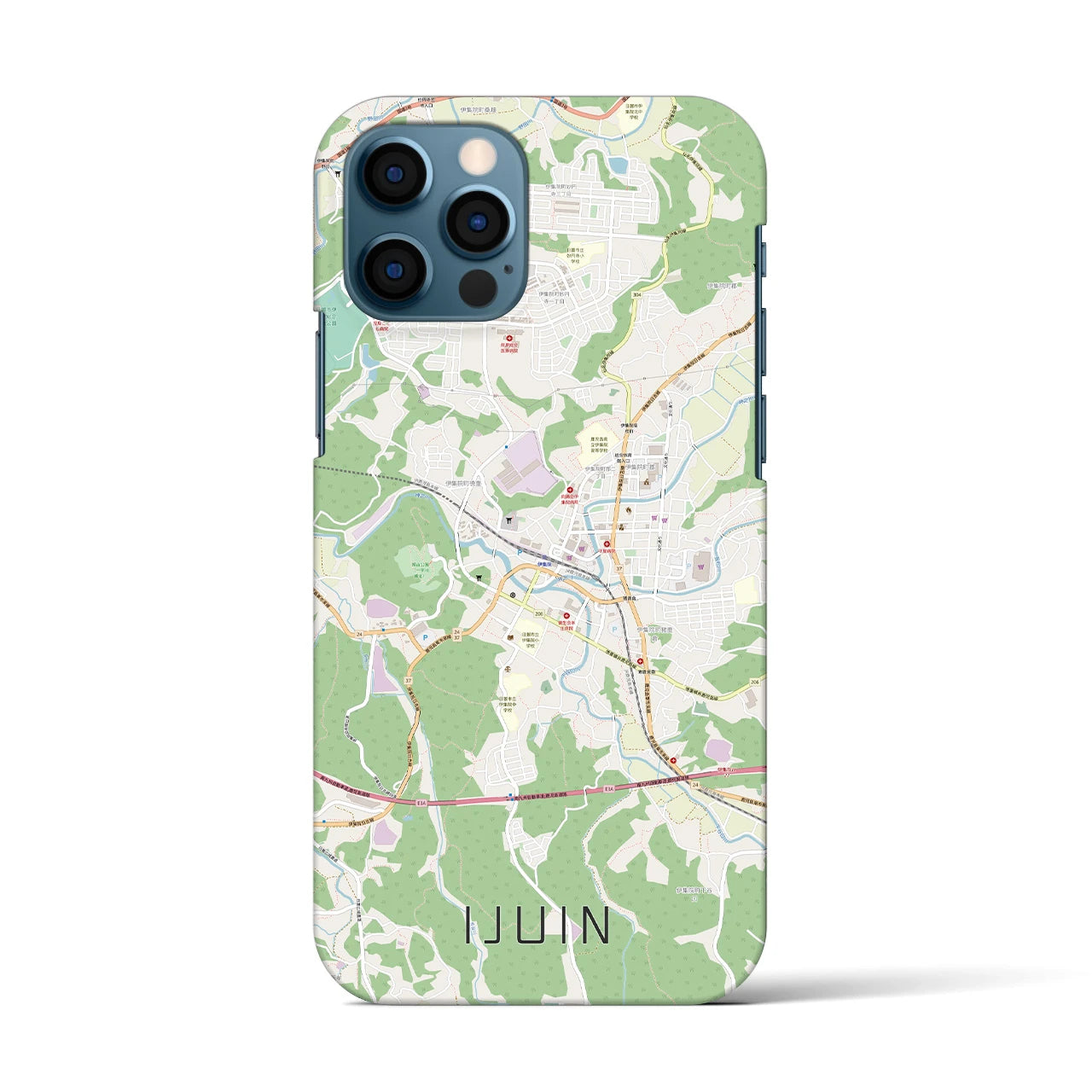 【伊集院(鹿児島県)】地図柄iPhoneケース(バックカバータイプ)