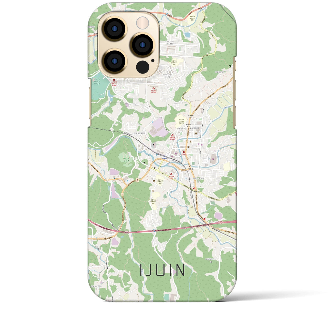 【伊集院(鹿児島県)】地図柄iPhoneケース(バックカバータイプ)